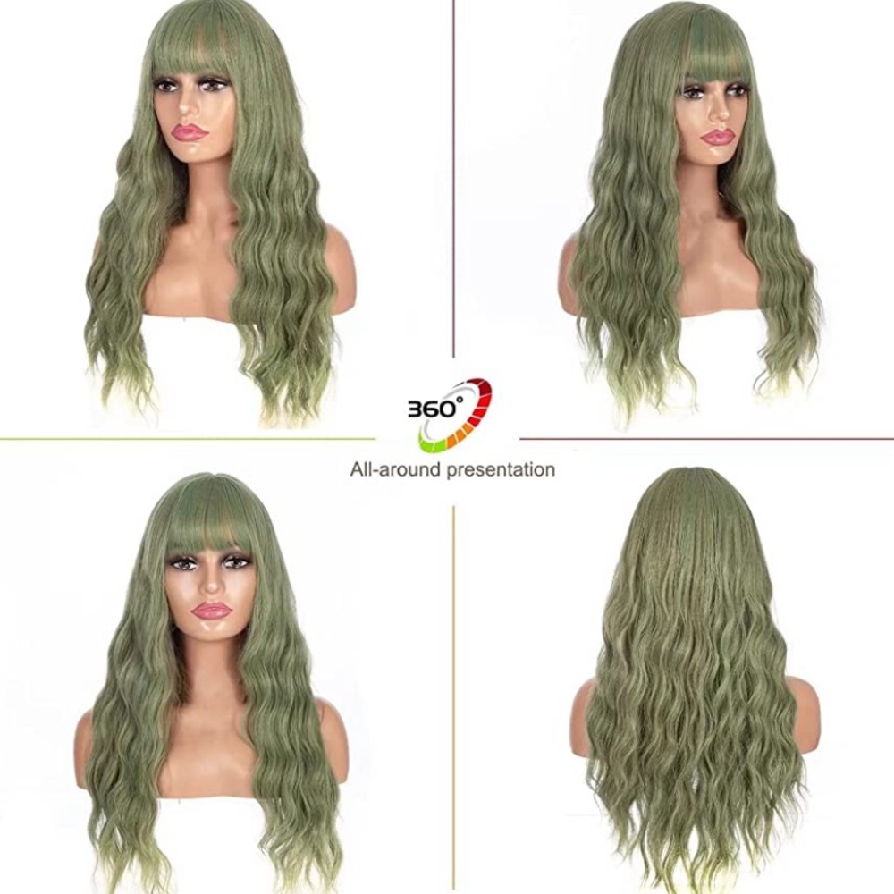 Sage green wig